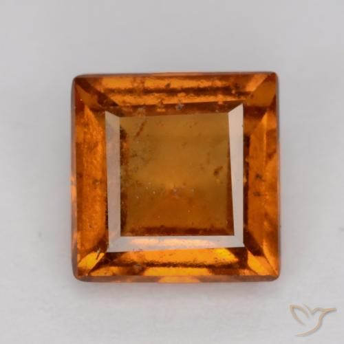 Grenat Hessonite Orange moyen-foncé naturelle Carré, 1.26 ct, SI