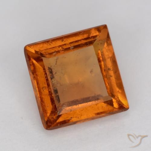 Grenat Hessonite Orange moyen-foncé naturelle Carré, 1.26 ct, SI