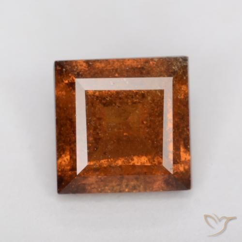 1.15ct Naturel Orange foncé Grenat Hessonite, Carré, SI