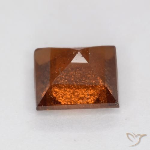 Grenat Hessonite Orange foncé naturelle Carré, 1.15 ct, SI