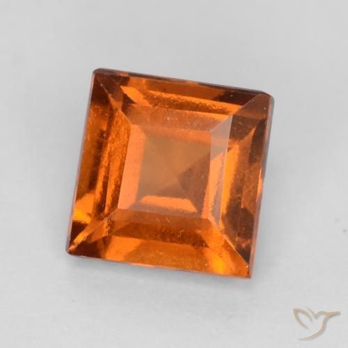 Grenat Hessonite Orange moyen-foncé naturelle Carré, 1.12 ct, VS