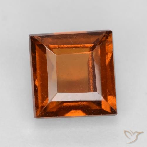 Grenat Hessonite Orange foncé naturelle Carré, 1.32 ct, VS