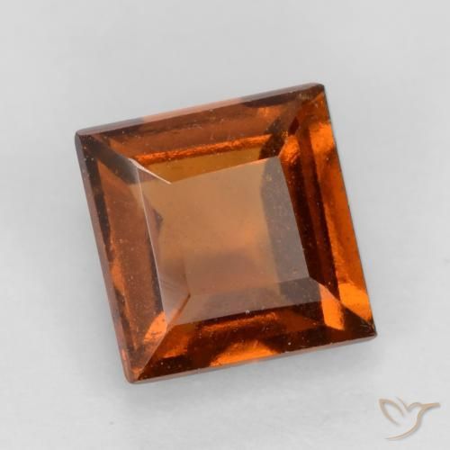 Grenat Hessonite Orange foncé naturelle Carré, 1.32 ct, VS