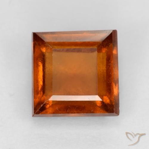 Grenat Hessonite Ambre orange naturelle Carré, 1.41 ct, VS-SI