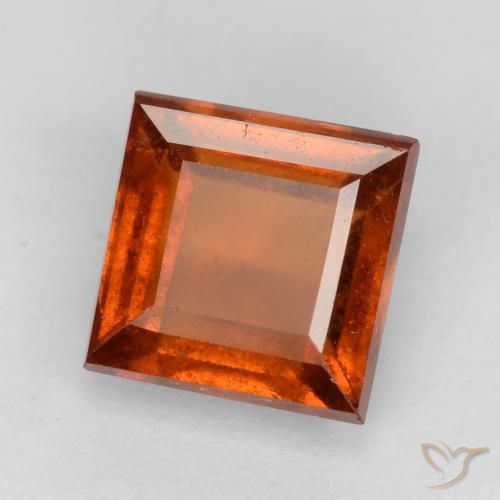 Grenat Hessonite Ambre orange naturelle Carré, 1.41 ct, VS-SI