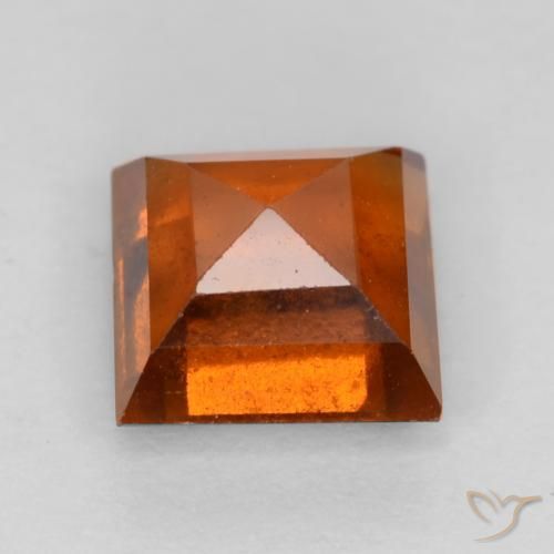 Grenat Hessonite Ambre orange naturelle Carré, 1.41 ct, VS-SI