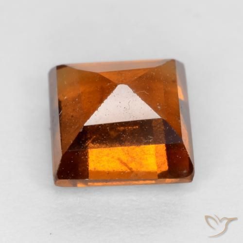 Grenat Hessonite Ambre orange naturelle Carré, 1.50 ct, VS