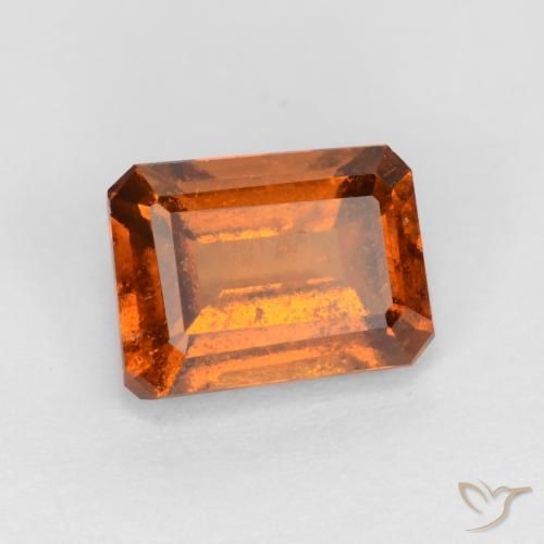 Grenat Hessonite Orange moyen-foncé naturelle Octogone / coupe Émeraude, 1.28 ct, VS-SI
