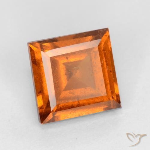 Grenat Hessonite Orange moyen-foncé naturelle Carré, 1.17 ct, VS-SI