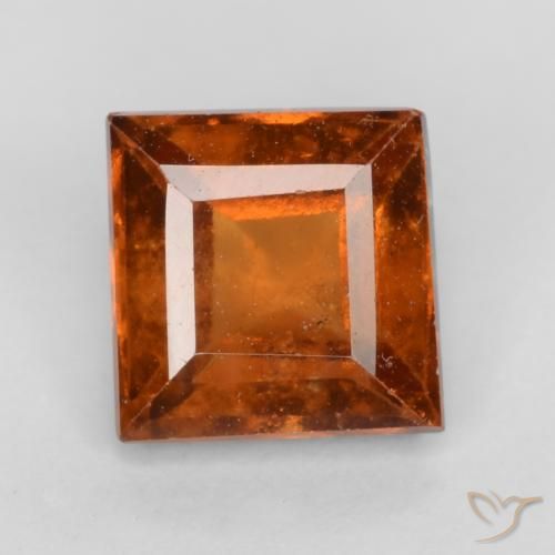 1.42ct Naturel Orange foncé Grenat Hessonite, Carré, VS-SI