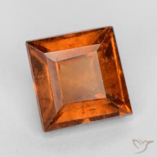 Grenat Hessonite Orange foncé naturelle Carré, 1.42 ct, VS-SI