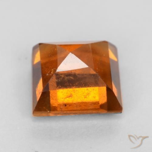 Grenat Hessonite Orange foncé naturelle Carré, 1.42 ct, VS-SI