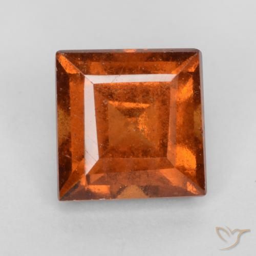 Grenat Hessonite Orange foncé naturelle Carré, 1.42 ct, VS-SI