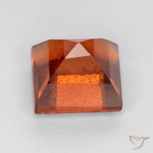 Grenat Hessonite Orange foncé naturelle Carré, 1.42 ct, VS-SI