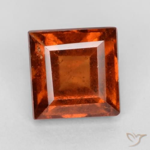 1.44ct Naturel Orange foncé Grenat Hessonite, Carré, VS-SI