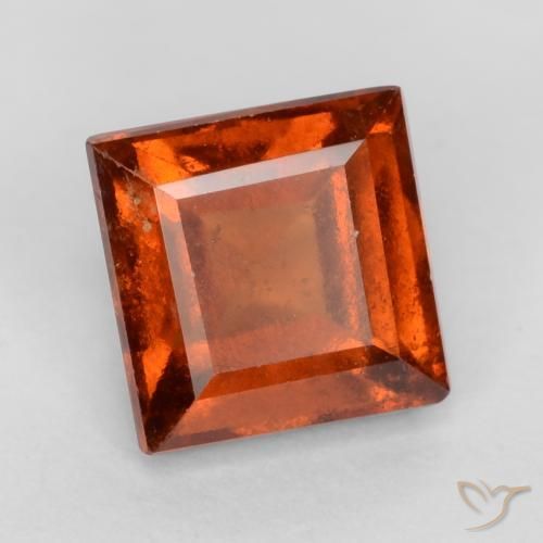 Grenat Hessonite Orange foncé naturelle Carré, 1.44 ct, VS-SI