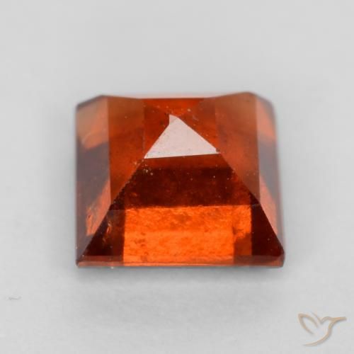 Grenat Hessonite Orange foncé naturelle Carré, 1.44 ct, VS-SI