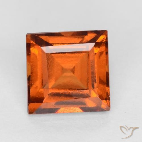 1.23ct Naturel Orange foncé Grenat Hessonite, Carré, VS