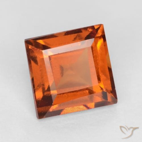 Grenat Hessonite Orange foncé naturelle Carré, 1.23 ct, VS