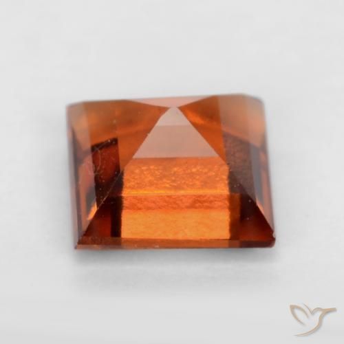 Grenat Hessonite Orange foncé naturelle Carré, 1.23 ct, VS