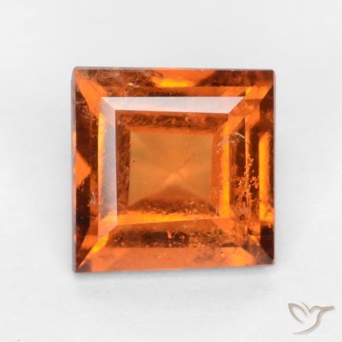 1.19ct Naturel Orange moyen-foncé Grenat Hessonite, Carré, VS-SI