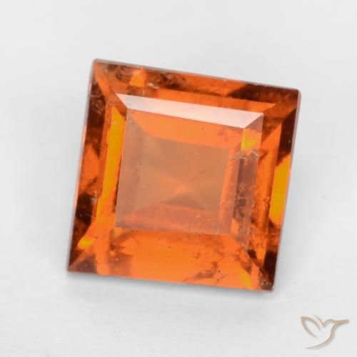 Grenat Hessonite Orange moyen-foncé naturelle Carré, 1.19 ct, VS-SI