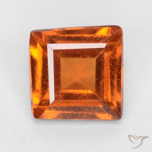 1.42ct Naturel Orange foncé Grenat Hessonite, Carré, VS