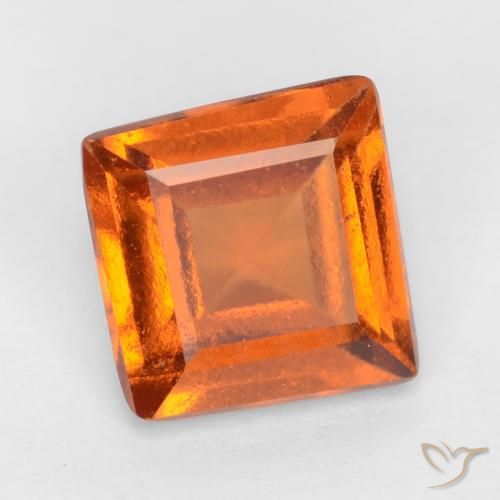 Grenat Hessonite Orange foncé naturelle Carré, 1.42 ct, VS