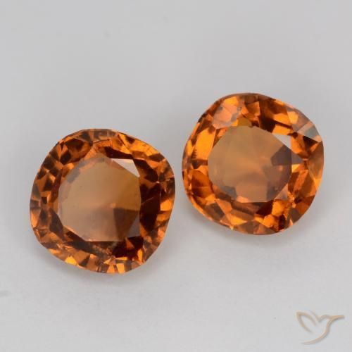 Achetez naturel 2,26ct orange grenat hessonite gems, coupe coussin, en provenance madagascar chez gemselect. en stock, livraison internationale!