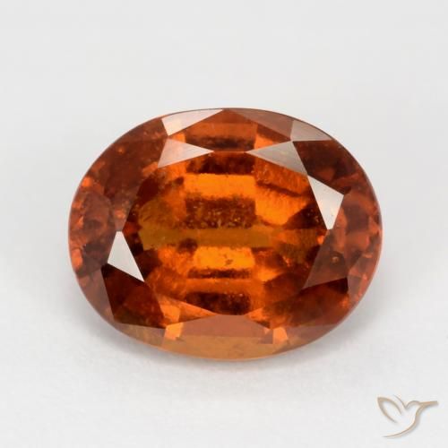 2.89ct Naturel Orange rougeâtre Grenat Hessonite, ovale, VS-SI