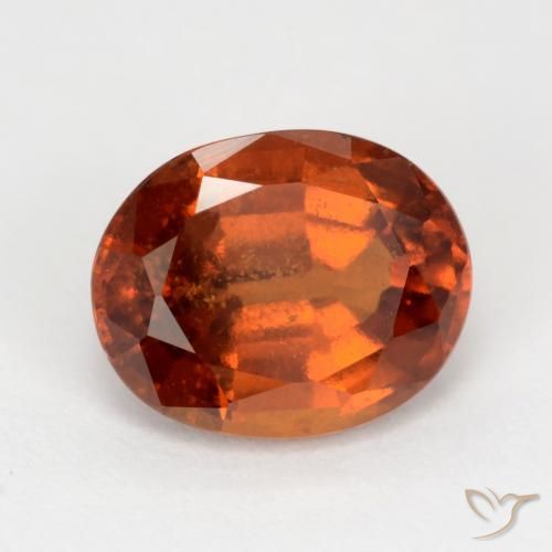 Grenat Hessonite Orange rougeâtre naturelle ovale, 2.89 ct, VS-SI