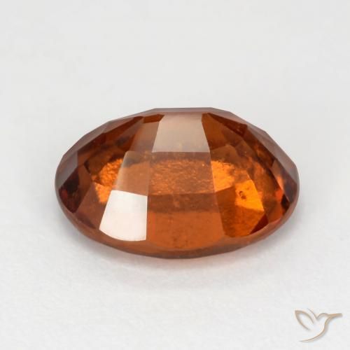 Grenat Hessonite Orange rougeâtre naturelle ovale, 2.89 ct, VS-SI