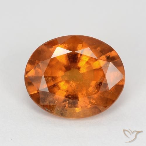 Grenat Hessonite Orange foncé naturelle ovale, 2.36 ct, SI