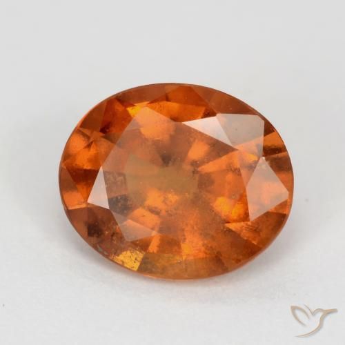 Grenat Hessonite Orange foncé naturelle ovale, 2.36 ct, SI