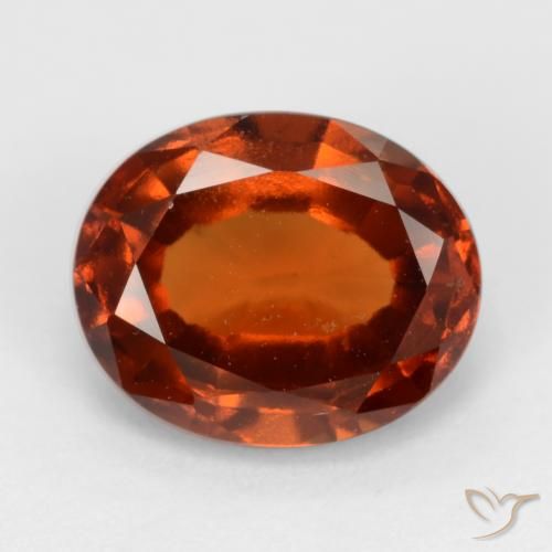 Grenat Hessonite Ambre orange naturelle ovale, 2.37 ct, VVS-VS