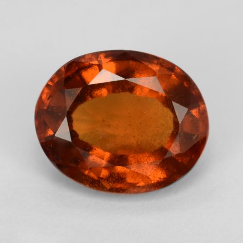 Grenat Hessonite Orange foncé naturelle Coupe ovale, 2.89 ct, VS