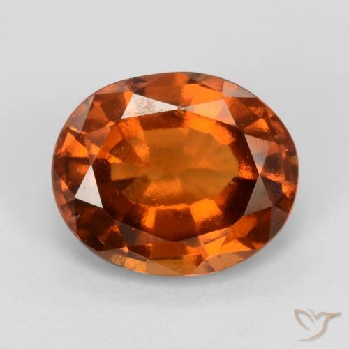 Grenat Hessonite Orange moyen-foncé naturelle ovale, 2.22 ct, VS