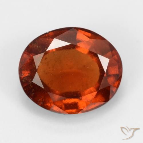 Grenat Hessonite Orange rougeâtre naturelle ovale, 2.89 ct, VS-SI