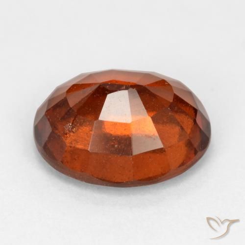 Grenat Hessonite Orange rougeâtre naturelle ovale, 2.89 ct, VS-SI