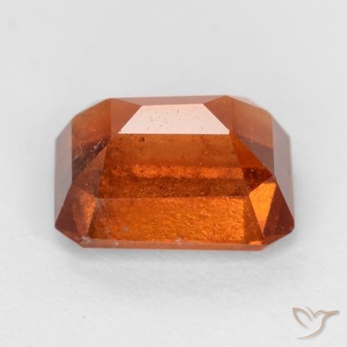 Grenat Hessonite Orange foncé naturelle Octogone / coupe Émeraude, 2.15 ct, VS-SI