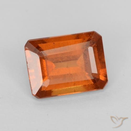 Grenat Hessonite Orange foncé naturelle Octogone / coupe Émeraude, 1.60 ct, VS