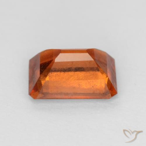 Grenat Hessonite Orange foncé naturelle Octogone / coupe Émeraude, 1.60 ct, VS