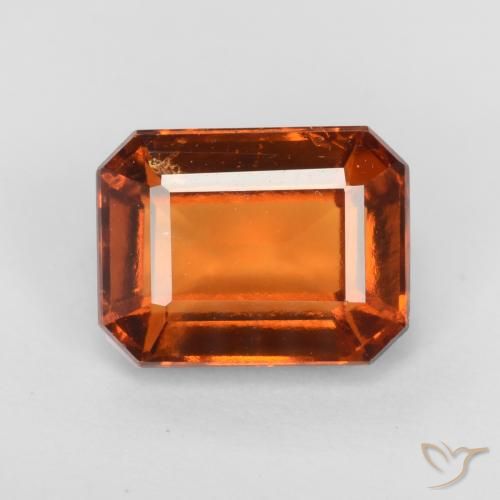 2.15ct Naturel Orange rougeâtre Grenat Hessonite, Taille émeraude, VS