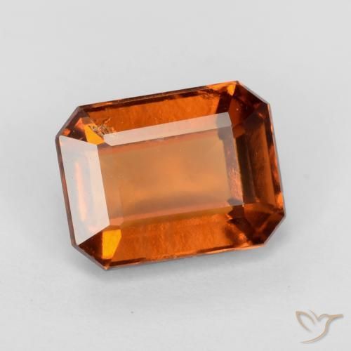 Grenat Hessonite Orange rougeâtre naturelle Octogone / coupe Émeraude, 2.15 ct, VS