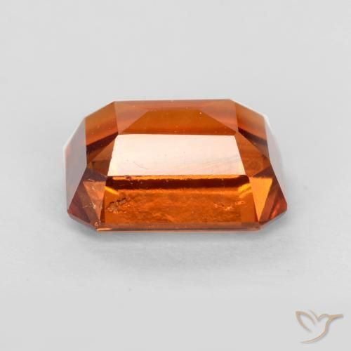 Grenat Hessonite Orange rougeâtre naturelle Octogone / coupe Émeraude, 2.15 ct, VS