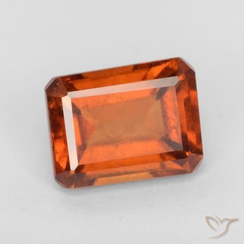 Grenat Hessonite Orange foncé naturelle Octogone / coupe Émeraude, 2.23 ct, VS-SI