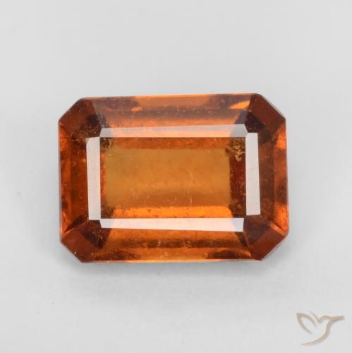 1.99ct Naturel Ambre orange Grenat Hessonite, Taille émeraude, VS-SI