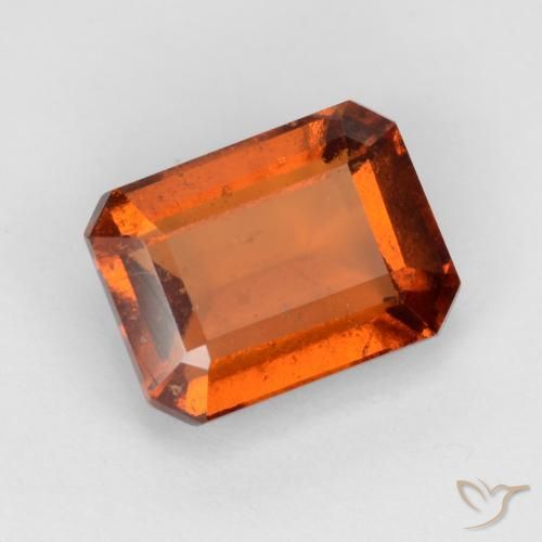 Grenat Hessonite Ambre orange naturelle Octogone / coupe Émeraude, 2.13 ct, VS-SI