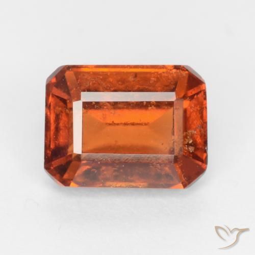 2.25ct Naturel Ambre orange Grenat Hessonite, Taille émeraude, VS-SI