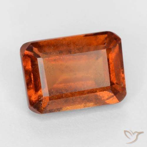 Grenat Hessonite Orange rougeâtre naturelle Octogone / coupe Émeraude, 1.96 ct, VS-SI